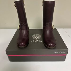 Vince Camuto Womens Windy Moto Boots Dark Wood Size 7M US